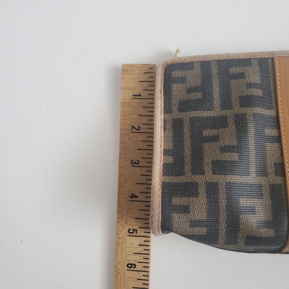 Vintage Fendi Zucca Clutch FF Monogram Brown Pouch Bag Logo Classic 1980's - Picture 15 of 16